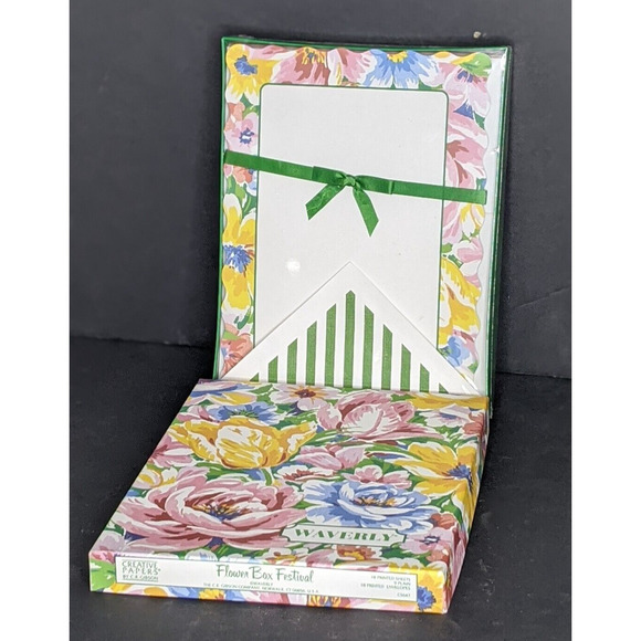 Waverly Writing Paper Stationery Flower Box Festival NEW IN BOX Sealed - Picture 4 of 4